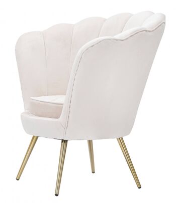 Fauteuil Dmora, Éponge et Tissu et Métal, Couleur Blanc, Dimensions : 85 x 76 x 88 cm 4