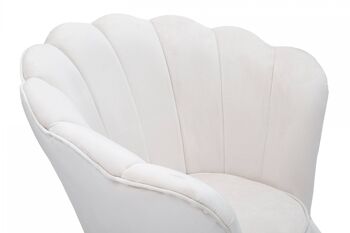 Fauteuil Dmora, Éponge et Tissu et Métal, Couleur Blanc, Dimensions : 85 x 76 x 88 cm 5