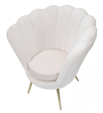 Fauteuil Dmora, Éponge et Tissu et Métal, Couleur Blanc, Dimensions : 85 x 76 x 88 cm 6