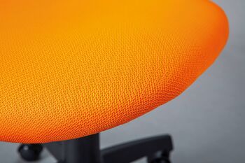 Dmora Fauteuil de bureau réglable en hauteur, avec assise en tissu doux orange et jaune, 58x56x92/102 cm 5