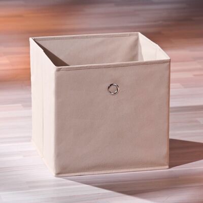 Dmora Portaoggetti pieghevole in polipropilene, color beige, cm 32x32x31