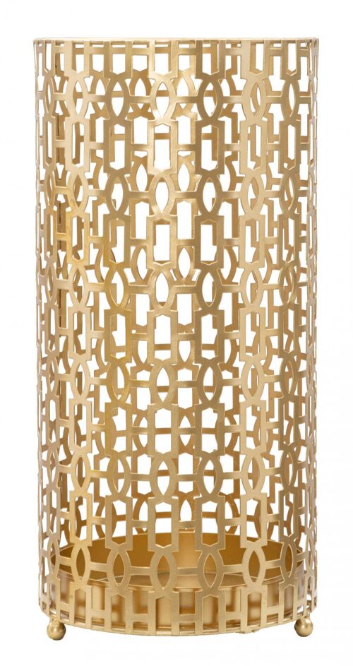 Dmora Portaombrelli rotondo, struttura in metallo dorato, colore oro, Misure 22,5 x 47,5 x 22,5 cm