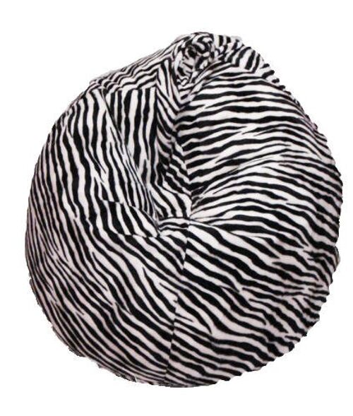 Dmora Pouf a sacco con fantasia "zebrata", colore bianco e nero, Misure 80 x 120 x 80 cm