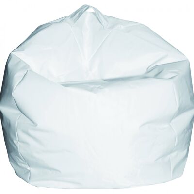 Dmora Pouf a sacco elegante, colore bianco, Misure 65 x 50 x 65 cm