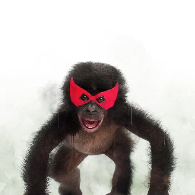 ¡Super chimpancé! Estampado de animales Little Heroes - 50x70 - Mate