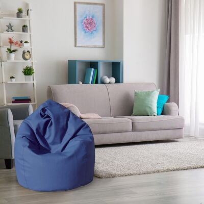 Dmora Pouf a sacco elegante, colore blu, Misure 80 x 120 x 80 cm