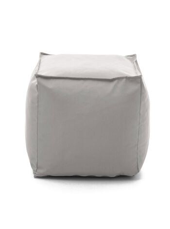 Dmora Pouf Annalaura, Pouf multifonction, 100% Made in Italy, Fauteuil relax en tissu rembourré, cm 45x45h45, Blanc 2