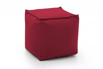 Dmora Pouf Annalaura, Pouf multifonction, 100% Made in Italy, Fauteuil relax en tissu rembourré, cm 45x45h45, Rouge 3