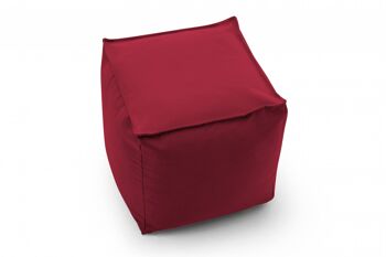 Dmora Pouf Annalaura, Pouf multifonction, 100% Made in Italy, Fauteuil relax en tissu rembourré, cm 45x45h45, Rouge 4