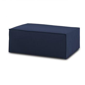 Dmora Pouf Antonella, Pouf de salon, 100% Made in Italy, Fauteuil relax en tissu rembourré, Cm 100x70h43, Bleu 2