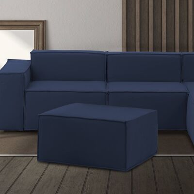 Dmora Pouf Barbara, Pouf da salotto, 100% Made in Italy, Poltroncina relax in tessuto imbottito, Cm 80x70h43, Blu