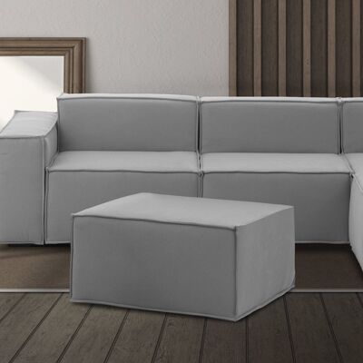 Dmora Pouf Barbara, Pouf da salotto, 100% Made in Italy, Poltroncina relax in tessuto imbottito, Cm 80x70h43, Grigio