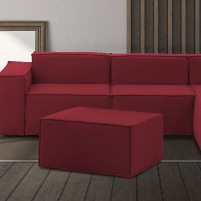 Dmora Pouf Barbara, Pouf da salotto, 100% Made in Italy, Poltroncina relax in tessuto imbottito, Cm 80x70h43, Rosso