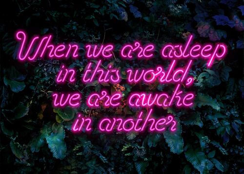 When We Are Awake Neon Leaves Print - 50x70 - Matte