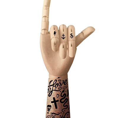 Impresión de la mano del arte del tatuaje - 50 x 70 - mate