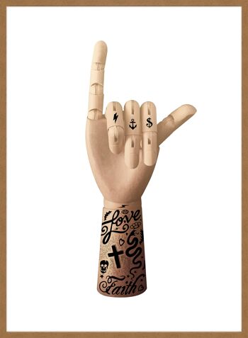 Impression de main d'art de tatouage - 50 x 70 - mat 5