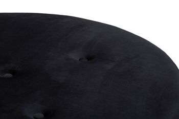 Pouf élégant Dmora, en bois de pin, revêtement en tissu rembourré, couleur noire, mesure 90 x 46 x 90 cm 3