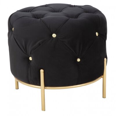 Dmora Pouf, Mdf e Ferro e Spugna e Poliestere, Colore Nero, Misure: 45 x 45 x 40 cm