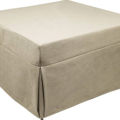 Dmora Puof trasformabile in letto singolo, Made in Italy, Letto pieghevole, Pouf in tessuto sfoderabile salvaspazio da soggiorno, cm 78x78/195h45, Beige