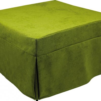 Dmora Puof trasformabile in letto singolo, Made in Italy, Letto pieghevole, Pouf in tessuto sfoderabile salvaspazio da soggiorno, cm 78x78/195h45, Verde