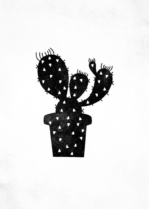 Cactus Silhouette Triangle Print - 50x70 - Matte