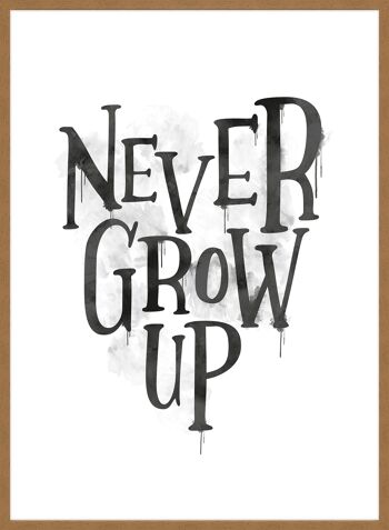 Never Grow Up Type Coeur Blanc Imprimé - 50x70 - Mat 5