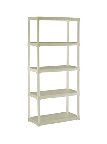 Dmora Etagère avec 3 étagères en polypropylène, Etagère polyvalente pour l'intérieur ou l'extérieur, 100% Made in Italy, cm 80x40h176, couleur Gris Clair 2