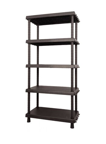 Dmora Etagère avec 4 étagères en polypropylène, Etagère polyvalente pour l'intérieur ou l'extérieur, 100% Made in Italy, cm 82x40h165, couleur Anthracite 2