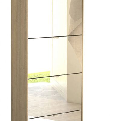 Dmora Scarpiera a cinque ante con specchio, colore rovere, cm 71 x 181 x 20