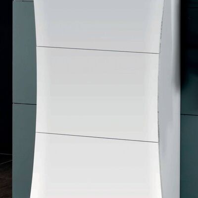 Dmora Scarpiera moderna, Made in Italy, 3 ante, Portascarpe da ingresso, cm 71x27h122, colore Bianco lucido