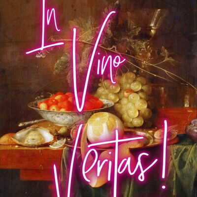 In Vino Veritas Neon Print - 50x70 - Matte