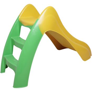 Toboggan pour enfants Dmora, Made in Italy, 120 x 56 x 75 cm, couleur jaune et vert 2