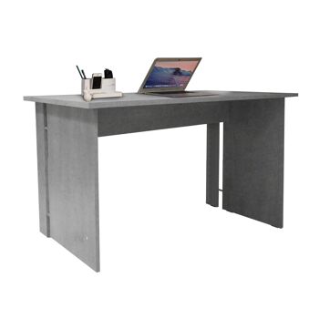 Bureau Dmora ArenysdeMa, bureau console moderne, table d'étude ou de bureau pour porte-livre PC, gris ciment, cm 150x78xh75 1
