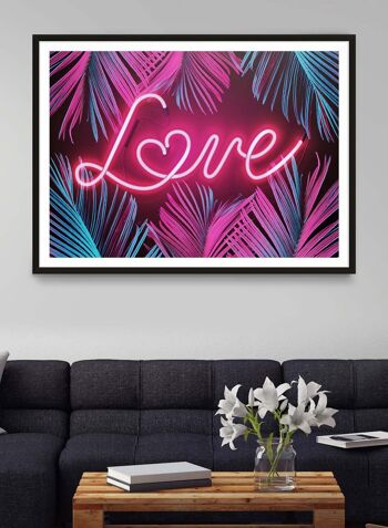 Imprimé Tropical Love Neon - 50x70 - Mat 2