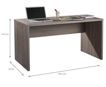 Bureau Dmora Atarfe, bureau console moderne, table d'étude ou de bureau pour porte-livre PC, Cm 138x69h74, Tartufo 2