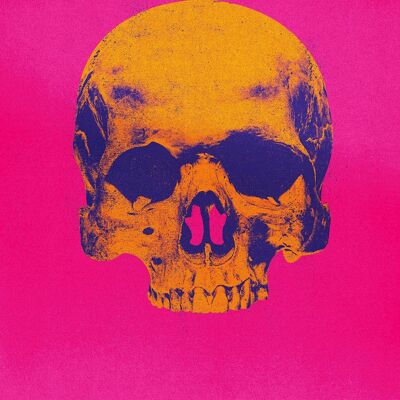 Pop Art Warhol Style Pink & Orange Schädeldruck - 50x70 - Matt