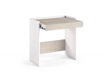 Dmora Clematis Desk, Bureau moderne avec tiroir, Table d'étude ou de bureau pour porte-livre PC, Made in Italy, Cm 80x40h79, Blanc et Chêne 2