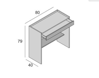 Dmora Clematis Desk, Bureau moderne avec tiroir, Table d'étude ou de bureau pour porte-livre PC, Made in Italy, Cm 80x40h79, Blanc et Chêne 5