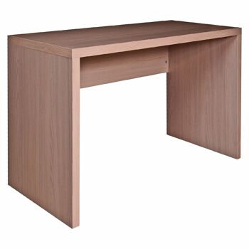 Bureau linéaire Dmora pour le bureau et l'étude, Table d'ordinateur minimale, Bureau de travail, Made in Italy, cm 123,5x55xh76, couleur orme 1