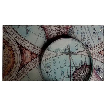 Bureau Dmora, Plateau de dessinateur en verre trempé et motif Gulliver, Made in Italy, Table d'étude, cm113x58xh75, couleur Noir 3