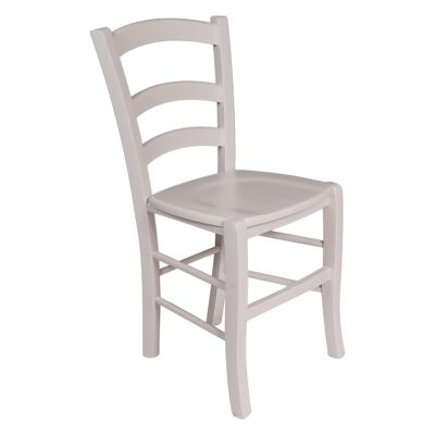 Dmora Sedia Castrillon, Sedia classica in legno color Bianco, Ideale per sala da pranzo, cucina o salotto, Made in Italy, Cm 46x42h87, con fondello in Legno