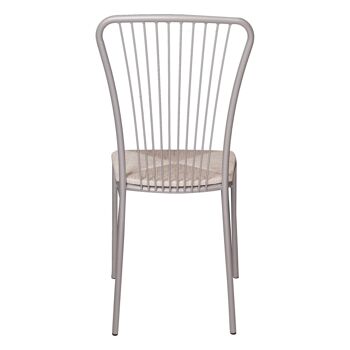 Dmora Chipiona Chaise, Chaise en Métal avec Dossier en Paille, Idéale pour Salle à Manger, Cuisine ou Salon, Cm 45x54h93, Blanc, Unique 4