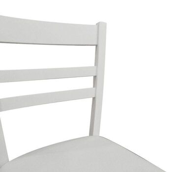 Chaise Dmora CiudadRodr, Chaise classique en bois avec dossier en cuir écologique, Idéale pour la salle à manger, la cuisine ou le salon, Cm 41x43h86, Blanc, Simple 4