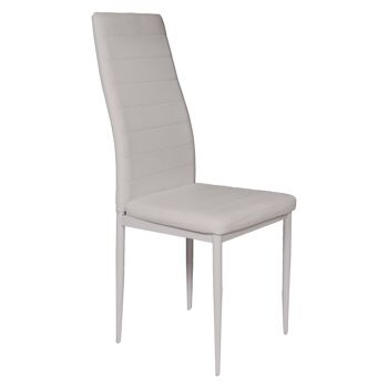 Chaise Dmora Classic en éco-cuir, pour salle à manger, cuisine ou salon, cm 46x41h97, assise h cm 48, couleur Blanc 1