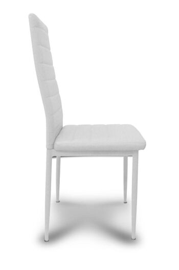 Chaise Dmora Classic en éco-cuir, pour salle à manger, cuisine ou salon, cm 46x41h97, assise h cm 48, couleur Blanc 6