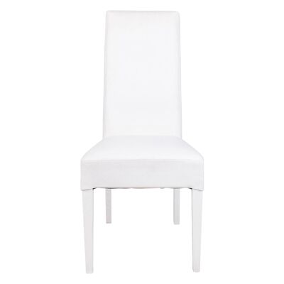 Dmora Sedia classica in ecopelle, per sala da pranzo, cucina o salotto, cm 46x62h102, colore Bianco