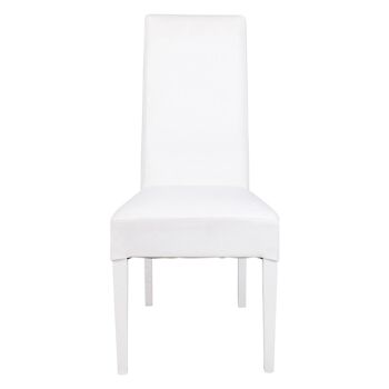 Chaise Dmora Classic en éco-cuir, pour salle à manger, cuisine ou salon, 46x62h102 cm, couleur Blanc 1