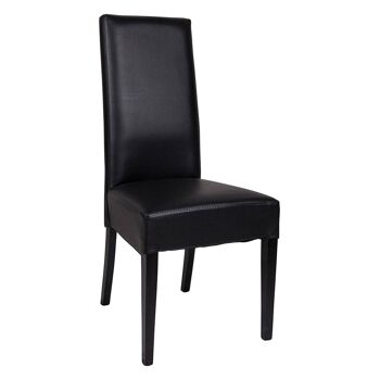 Chaise Dmora Classic en éco-cuir, pour salle à manger, cuisine ou salon, cm 62x46h110, couleur noire 1