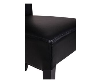 Chaise Dmora Classic en éco-cuir, pour salle à manger, cuisine ou salon, cm 62x46h110, couleur noire 3