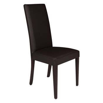 Chaise Dmora Classic en éco-cuir, pour salle à manger, cuisine ou salon, Made in Italy, cm 46x55h99, couleur marron 1